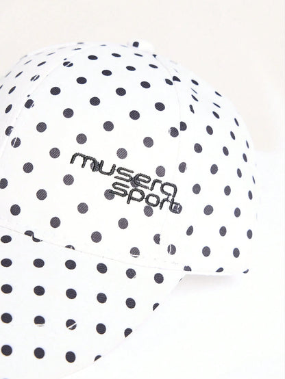 Musera Sport 1 Piece Fashionable Sports Sunshade Black Polka Dots Polka Dots Embroidered Letters Daily Travel With Women's Baseball Cap