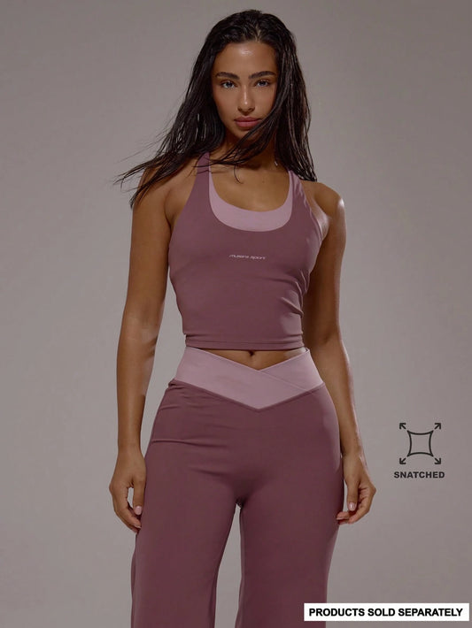 Musera Sport Cross Back Layered Active Top Only Sport Active Workout Gym Pilates Casual Quartz Spring Summer