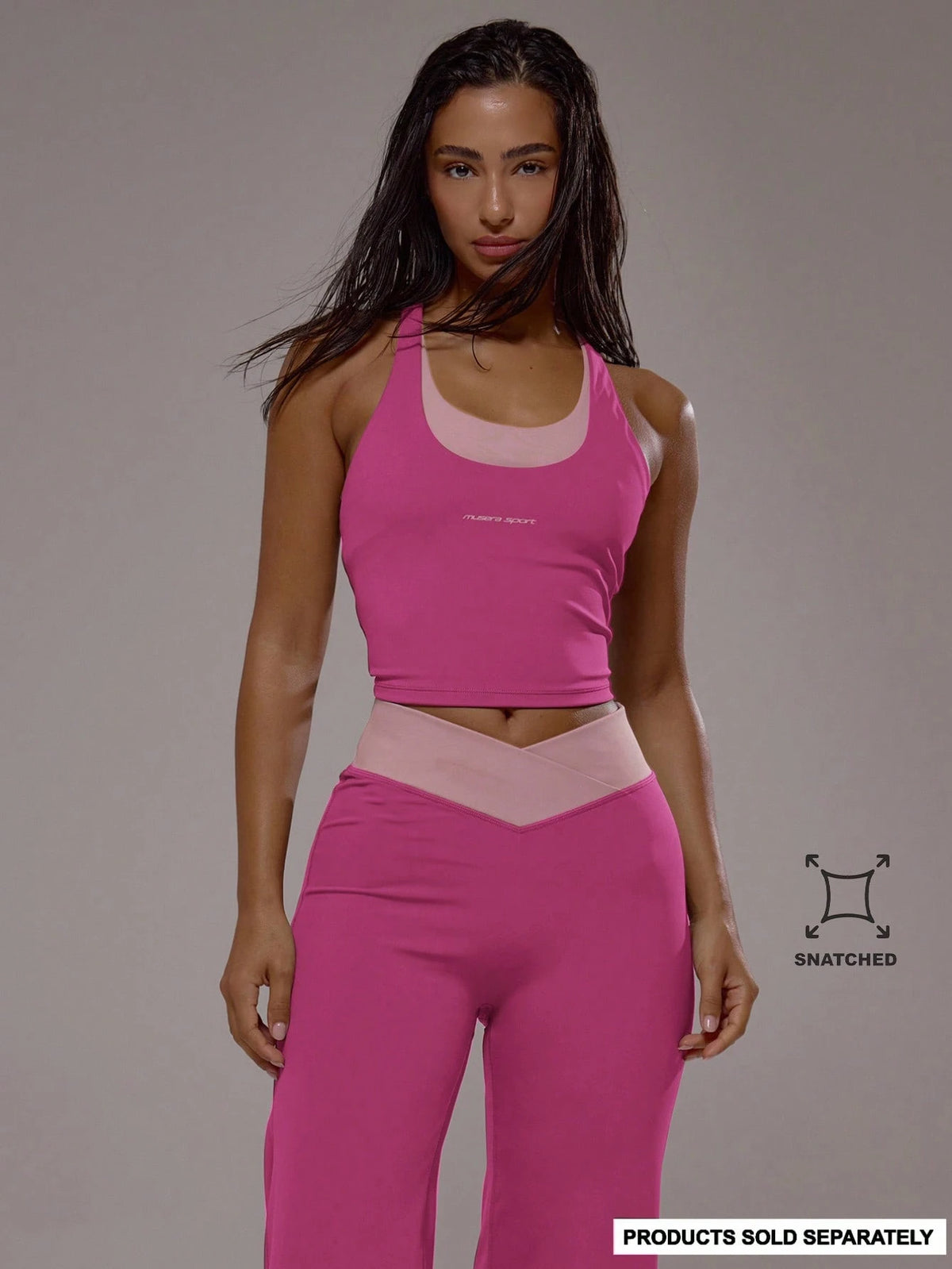 Musera Sport Cross Back Layered Active Top Only Sport Active Workout Gym Pilates Casual Quartz Spring Summer