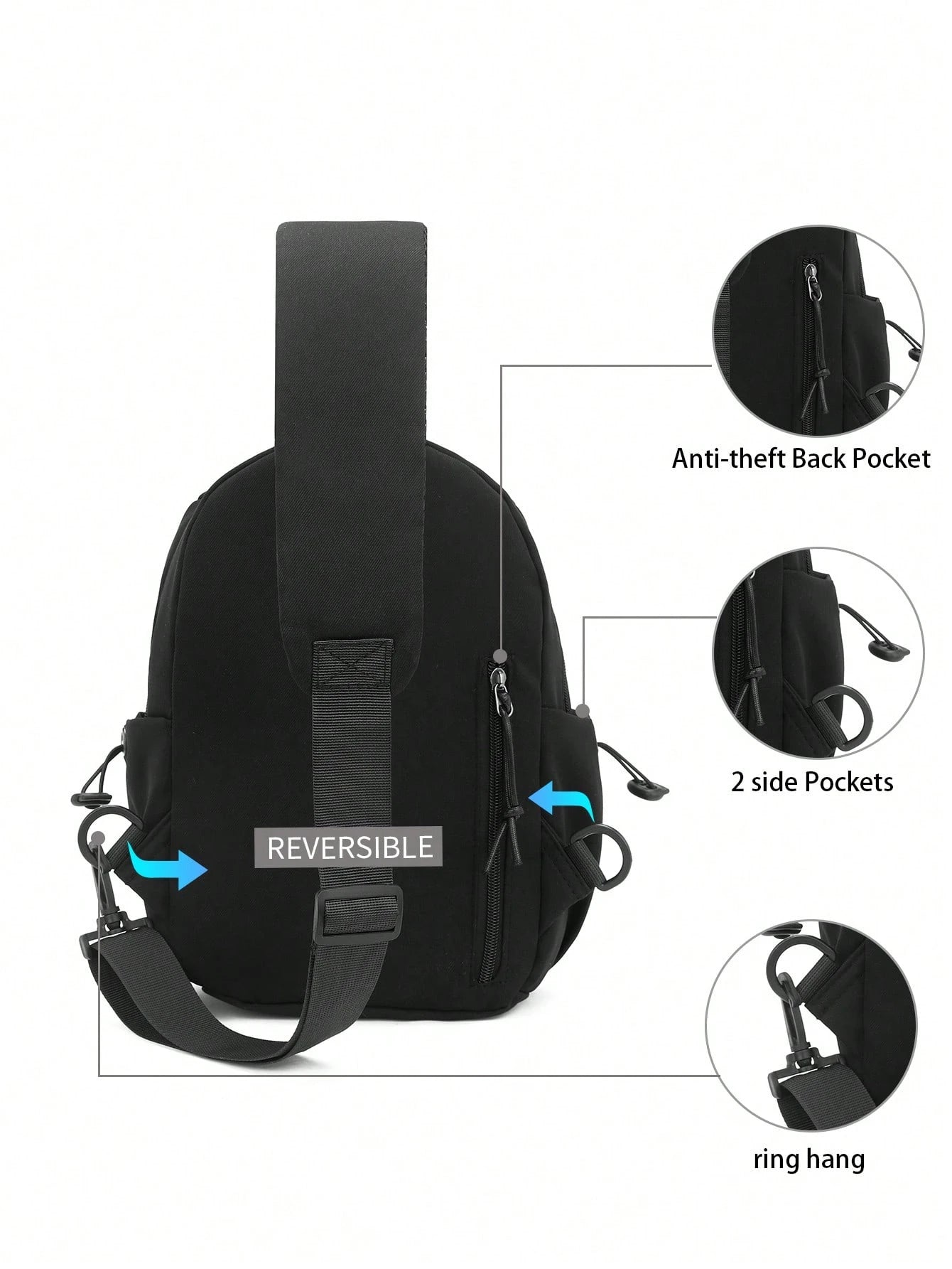 Myco Compact Crossbody Bag, Casual Letter Pattern, Suitable For Daily Use Large Capacity Chest Bag, Suitable For Outdoor Sports And Storing Phones Unisex Gift Collegiate Waist Bag, Suitable For First