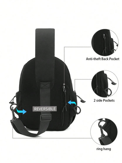 Myco Compact Crossbody Bag, Casual Letter Pattern, Suitable For Daily Use Large Capacity Chest Bag, Suitable For Outdoor Sports And Storing Phones Unisex Gift Collegiate Waist Bag, Suitable For First