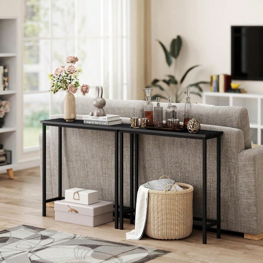 Narrow Entrance Hall Table Thin Sofa Table Suitable For Small Space, Entrance Hall Table Wooden Decorative Table, Side Table Suitable For Corridor, Bedroom, Living Room, Suitable For Holiday Placement