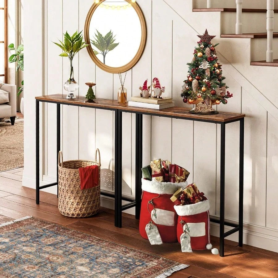 Narrow Entrance Hall Table Thin Sofa Table Suitable For Small Space, Entrance Hall Table Wooden Decorative Table, Side Table Suitable For Corridor, Bedroom, Living Room, Suitable For Holiday Placement