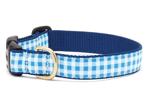 Navy Gingham Cat Collar