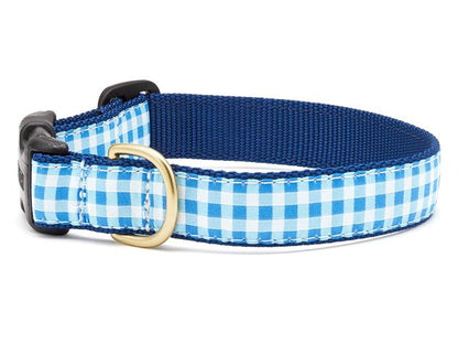 Navy Gingham Cat Collar