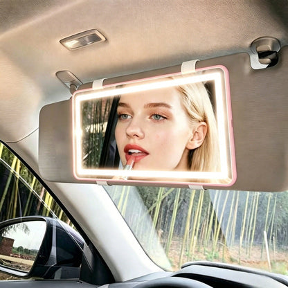 New 2026 Visor Mirror With Rechargeable LED Light, Car Vanity Mirror, Pink| 3 Light Modes & Dimmable Touch Screen, Sun Visor Vanity Mirror,Car Acessesories,Car Accessories Women,Car Decor,Car Essenti