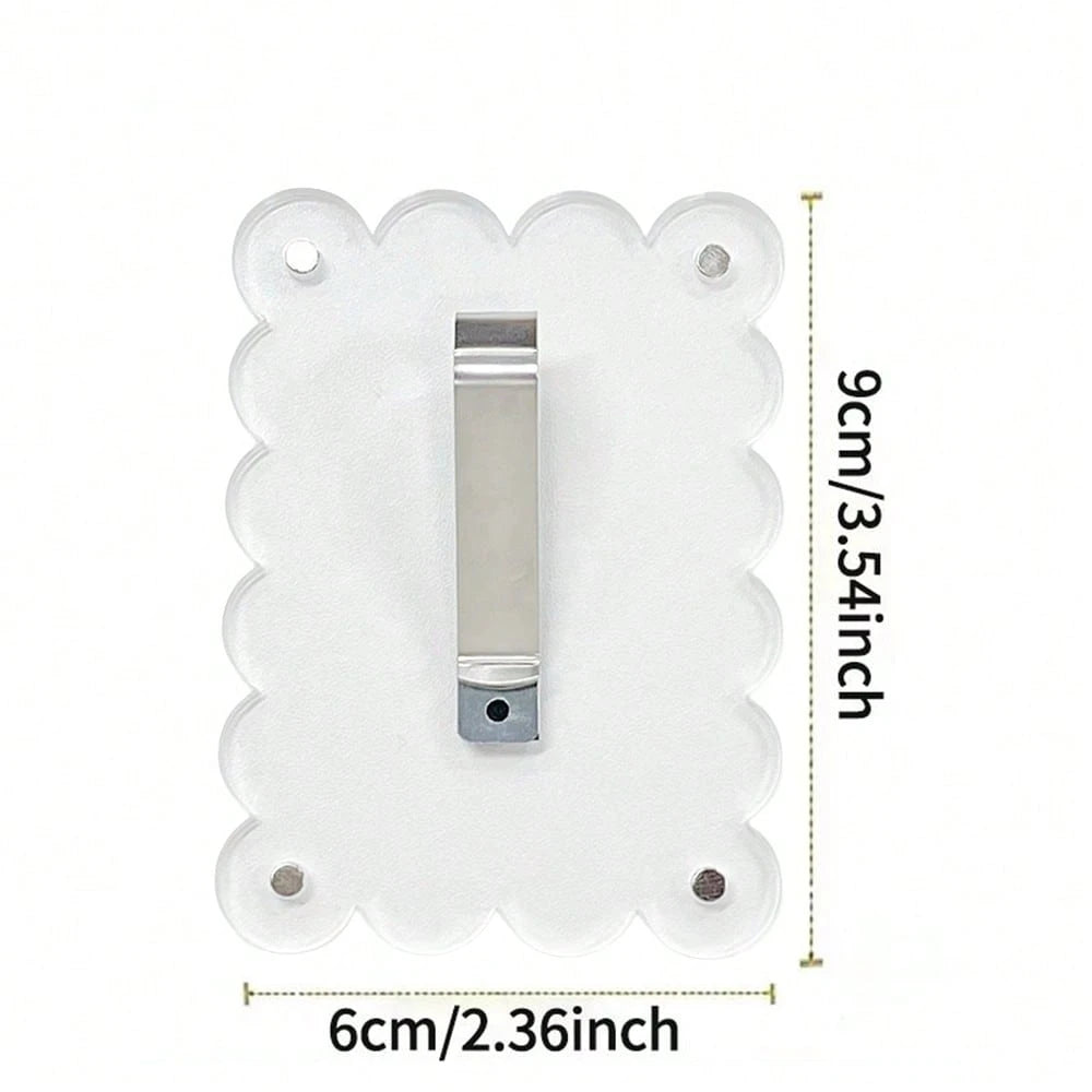 New 3.54in*2.36in Anti-Drop Anti-Shatter Car Sun Visor Magnetic Photo Frame Wavy Acrylic Fridge Magnet Transparent Magnetic Instant Camera Frame, Car Sun Visor Photo Frame Holder, Personalized DIY Car