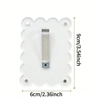 New 3.54in*2.36in Anti-Drop Anti-Shatter Car Sun Visor Magnetic Photo Frame Wavy Acrylic Fridge Magnet Transparent Magnetic Instant Camera Frame, Car Sun Visor Photo Frame Holder, Personalized DIY Car