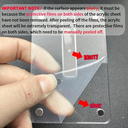 New 3.54in*2.36in Anti-Drop Anti-Shatter Car Sun Visor Magnetic Photo Frame Wavy Acrylic Fridge Magnet Transparent Magnetic Instant Camera Frame, Car Sun Visor Photo Frame Holder, Personalized DIY Car