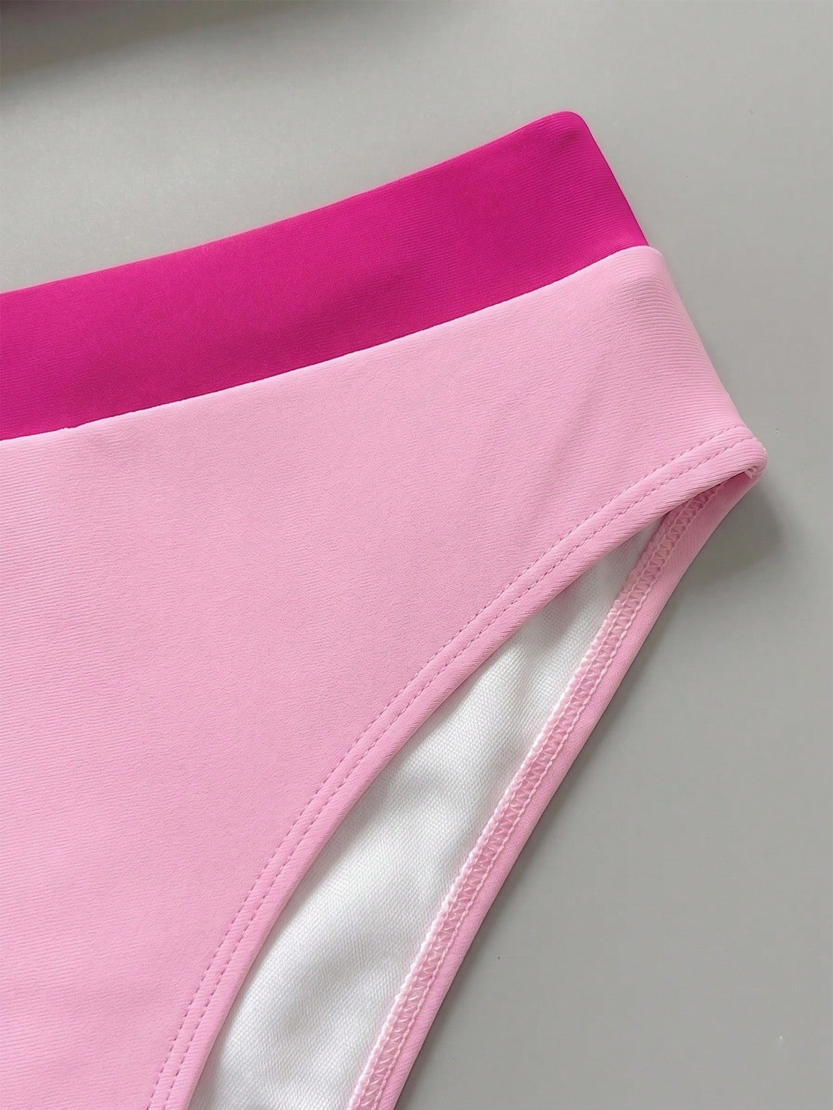New Beach Pool Party Vacation Fashion Sexy Solid Color Block Detachable Shoulder Strap Strapless Bikini Split Swimwear For Women Pink Summer