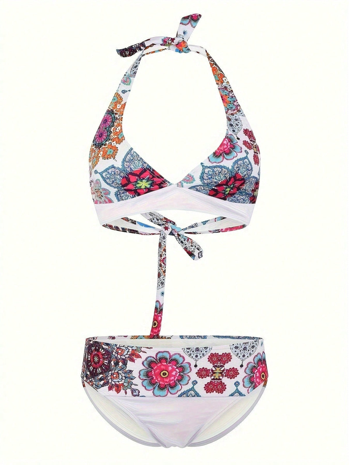 New European And American Style Macrame High Waist Hollow Out Bikini, Backless Design, Showcasing Feminine Charm Vacation Beach Summer