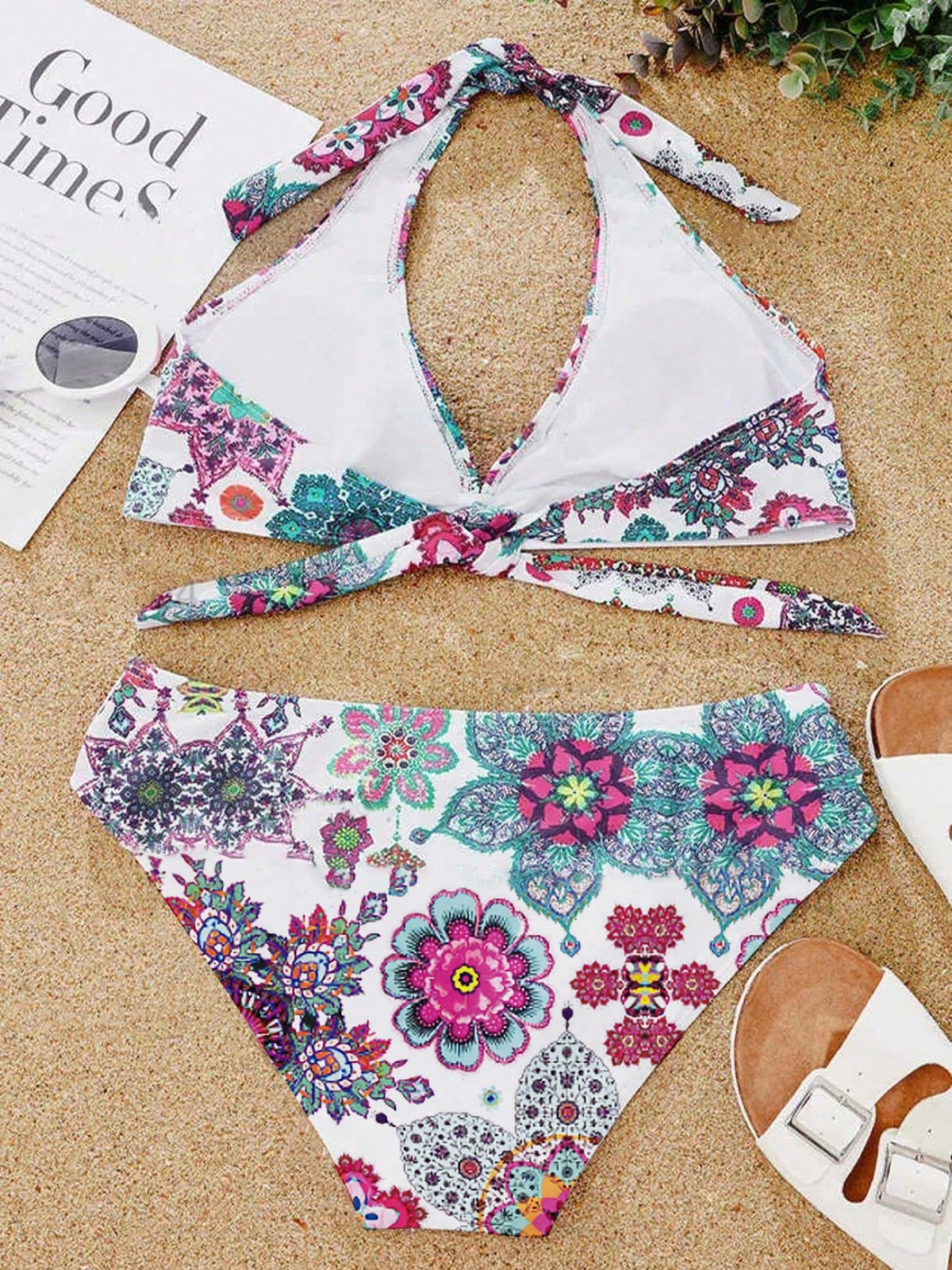 New European And American Style Macrame High Waist Hollow Out Bikini, Backless Design, Showcasing Feminine Charm Vacation Beach Summer