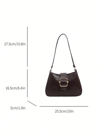 New Fashion Hardware Decorated Handbag, Suitable For Parties, Gatherings, Outings, Vacations, Shopping And Daily Use, Can Store Coins, Phones, Also Can Be Used As Work Bag For White-Collar, College St