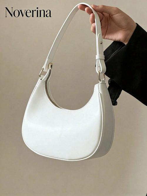 New Fashionable And Simple Crescent-Shaped Bright Surface Shoulder Bag, With A Distinctive Texture And Classic Look That's For Daily And Commuting Use