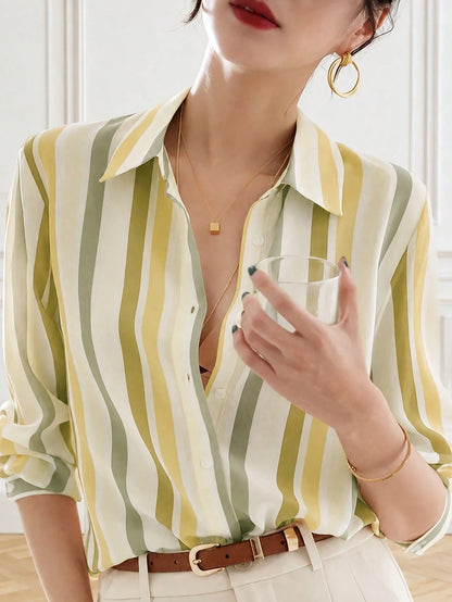 New Loose Fit Long Sleeve Women Blouse Solid Color Shirt Casual Spring