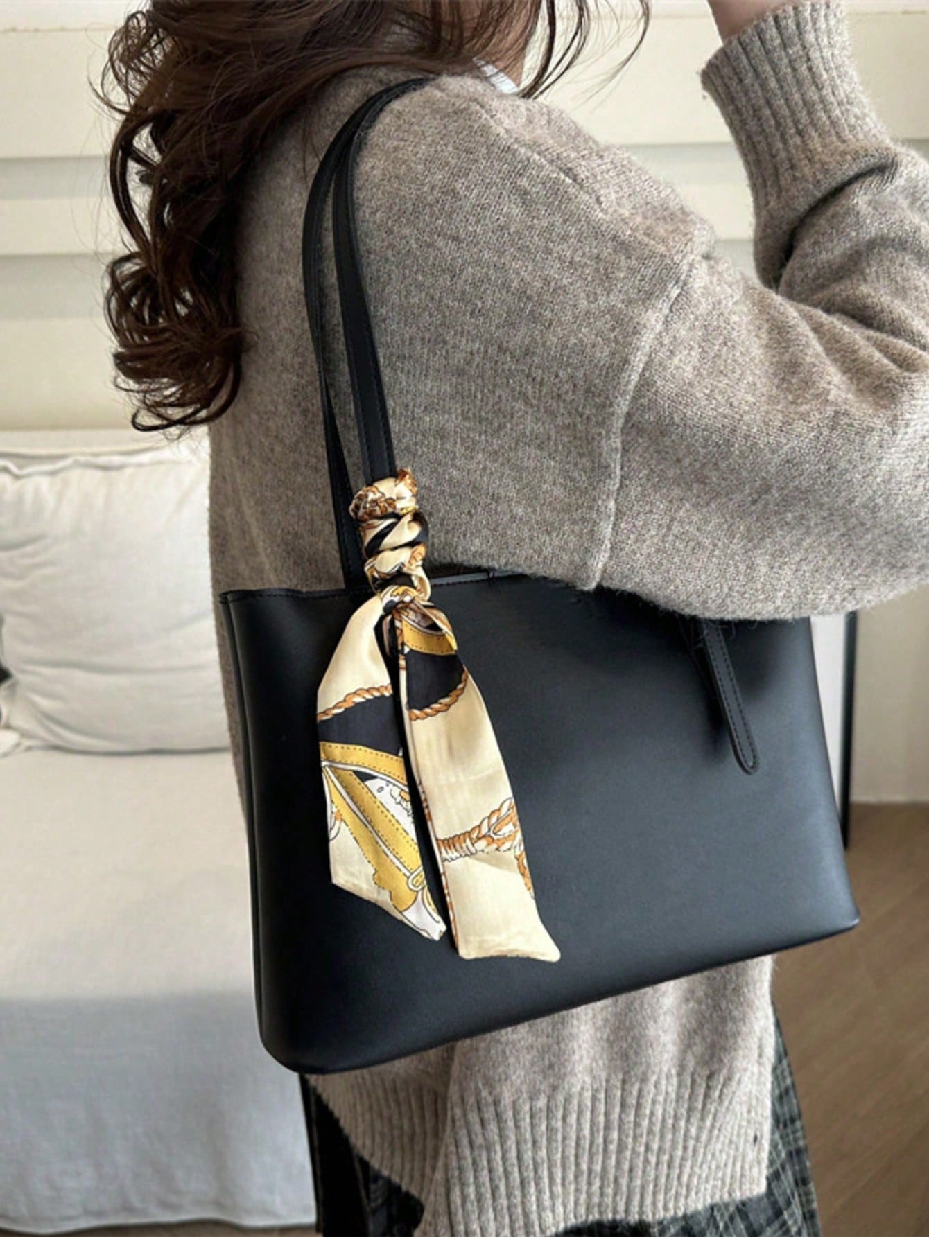 New Luxury Solid Color High-End Versatile Women Shoulder Tote Bag,Business Professional Women