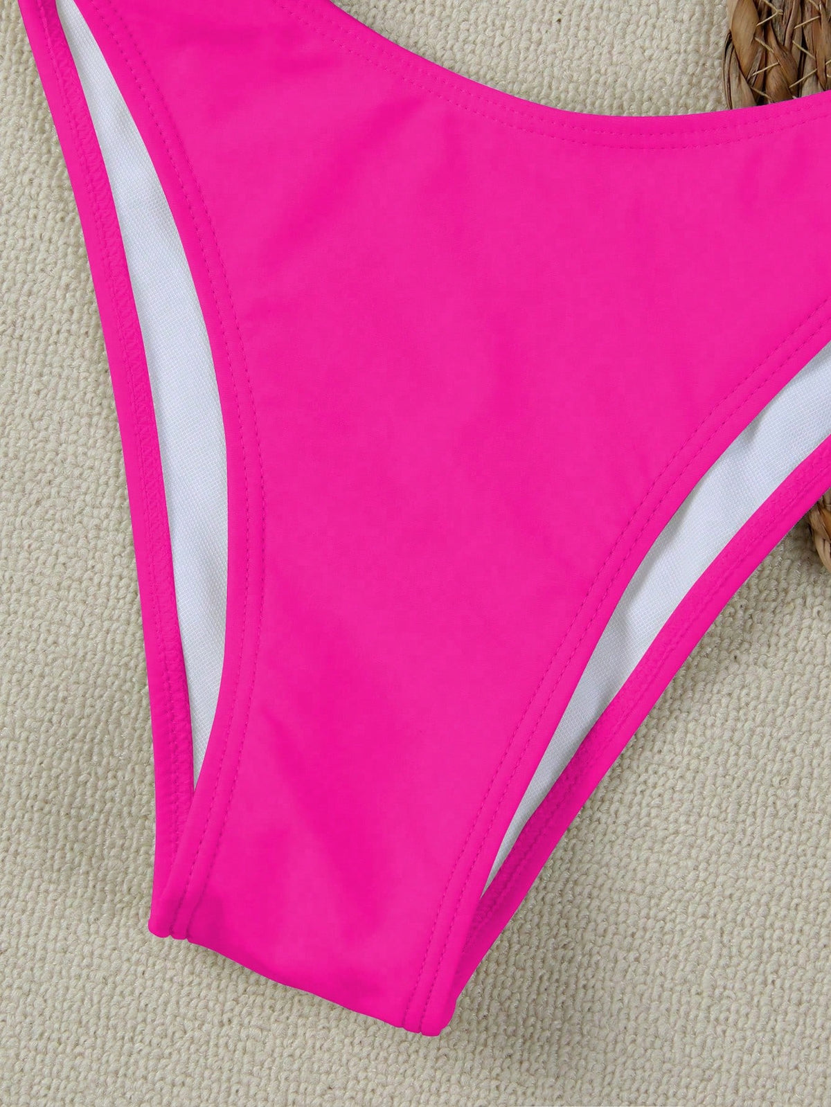 New Strapless Black Bikini Set, Sexy Elegant Beach Holiday Party Date Swimwear Pink Vacation Summer