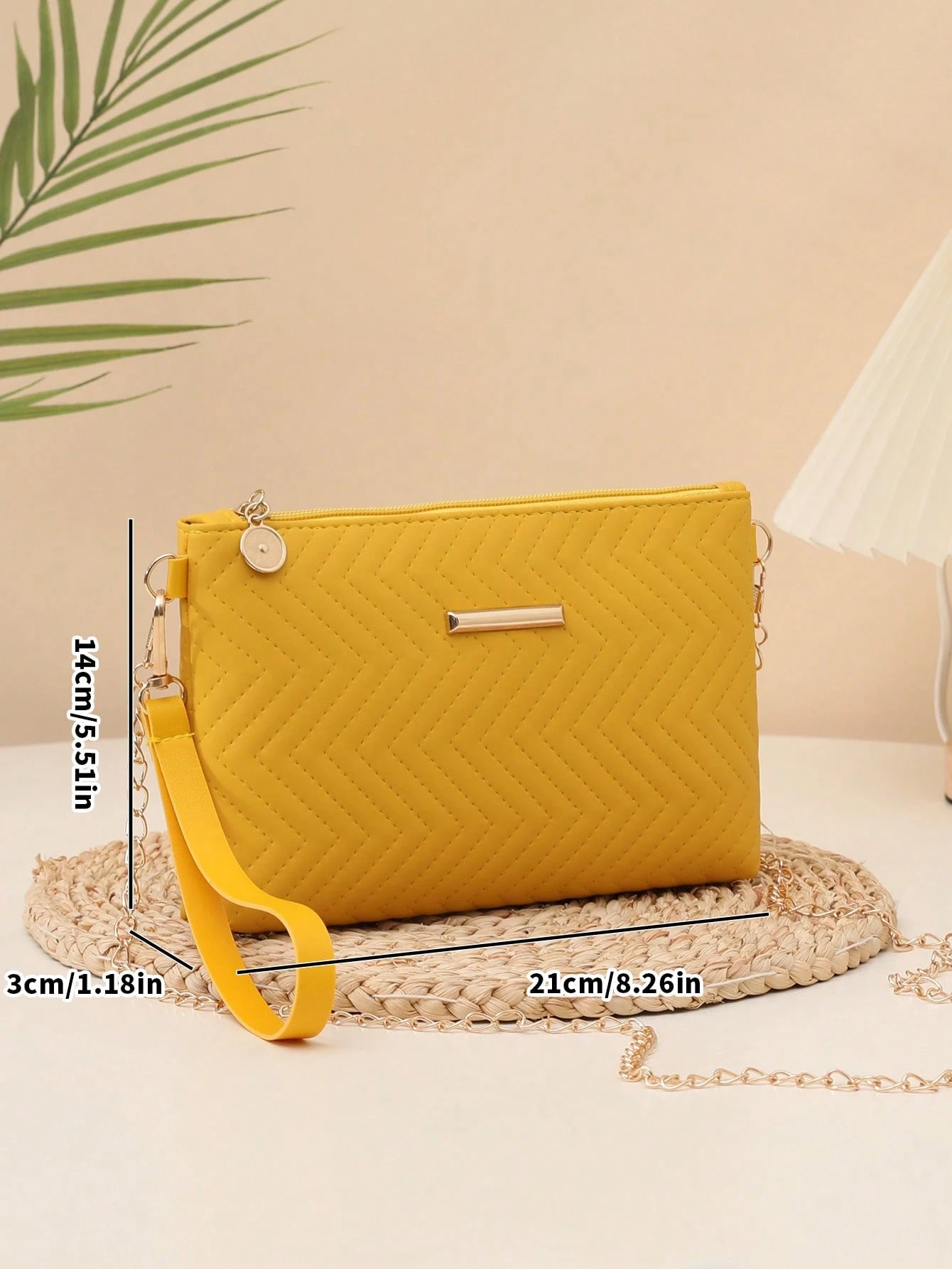 New Women's Handbag, Classic Versatile Shoulder Bag, Fashionable Compact Square Crossbody Bag, Mini PU Embossed Minimalist Solid Color Clutch Shoulder Chain Bag, Chic & Elegant