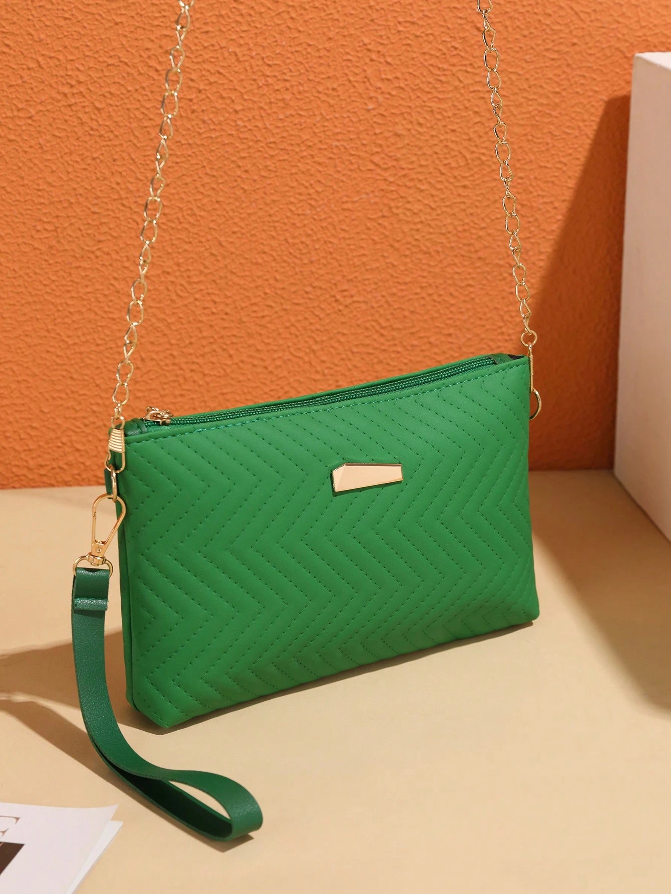 New Women's Handbag, Classic Versatile Shoulder Bag, Fashionable Compact Square Crossbody Bag, Mini PU Embossed Minimalist Solid Color Clutch Shoulder Chain Bag, Chic & Elegant