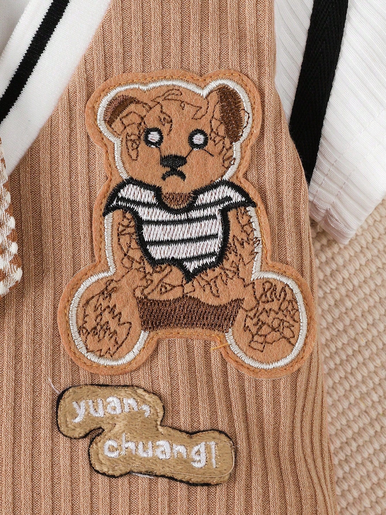 Newborn Baby Boy Gentleman Style Cute Bear Short Sleeve Jumpsuit, Suitable For 0-18 Months Boys Birthday Party