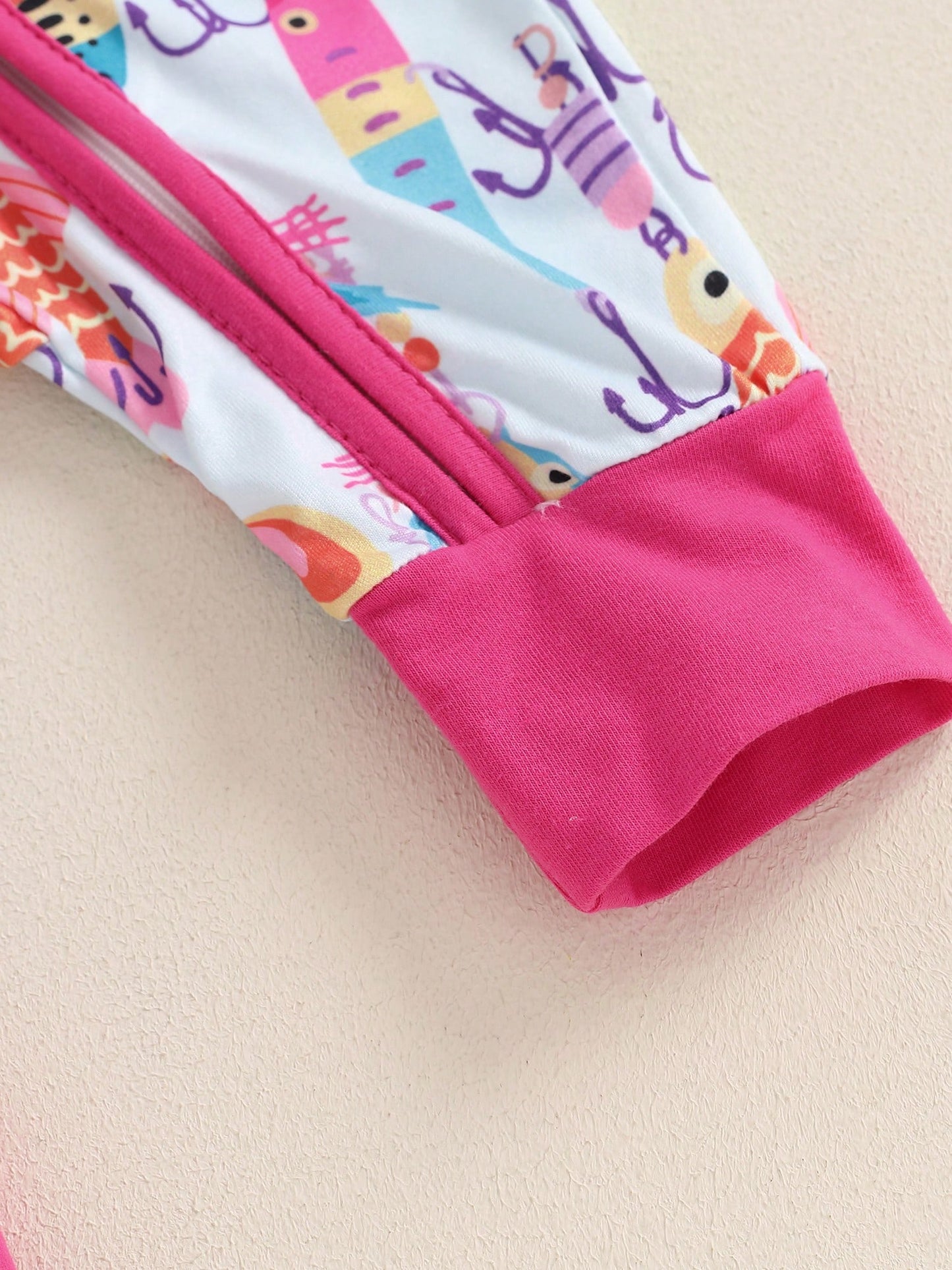 Newborn Baby Boy Girl Fishing Outfit Long Sleeve Zipper Fish Print Romper Jumpsuit Infant Clothes