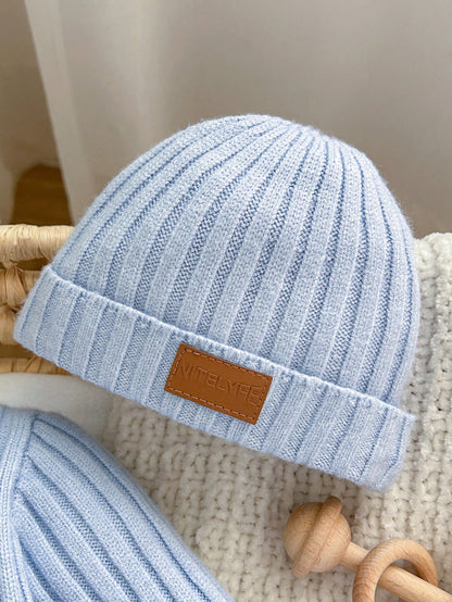 Newborn Baby Cute Autumn/Winter Versatile Knit Minimalist Romper Crawl Suit Footies Hat Set