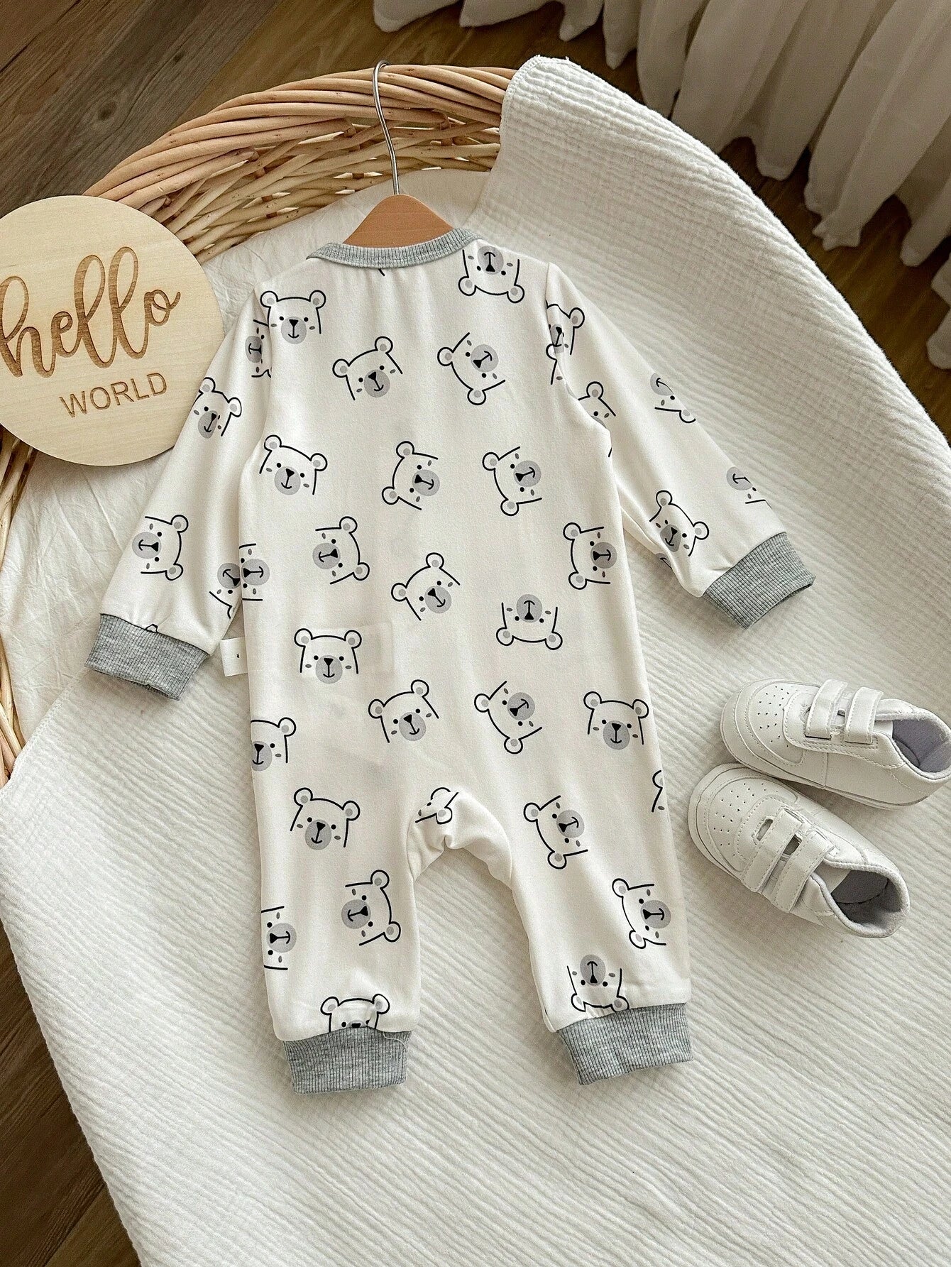 Newborn Baby Girl Cute Casual Knit Duck Pattern Long Sleeve Home Wear Jumpsuit