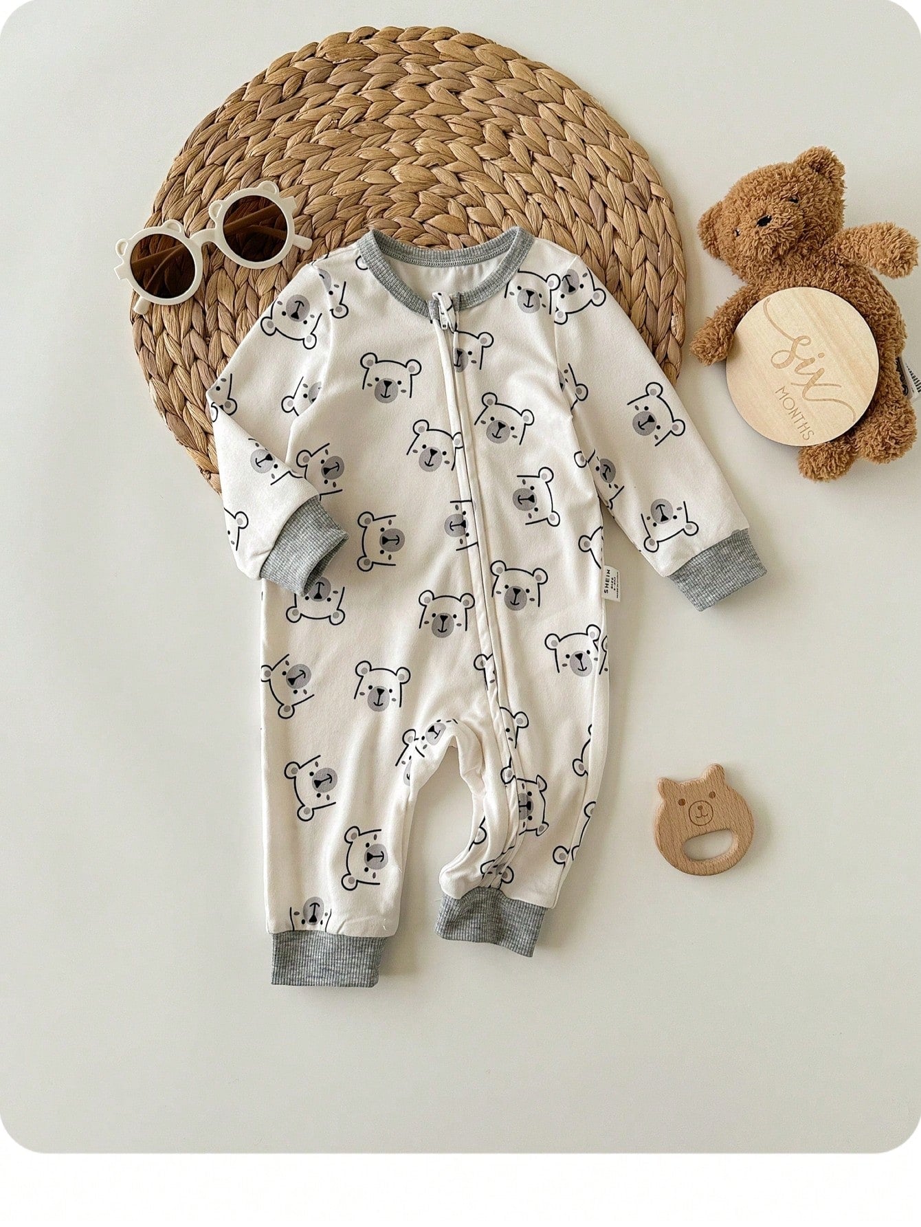Newborn Baby Girl Cute Casual Knit Duck Pattern Long Sleeve Home Wear Jumpsuit