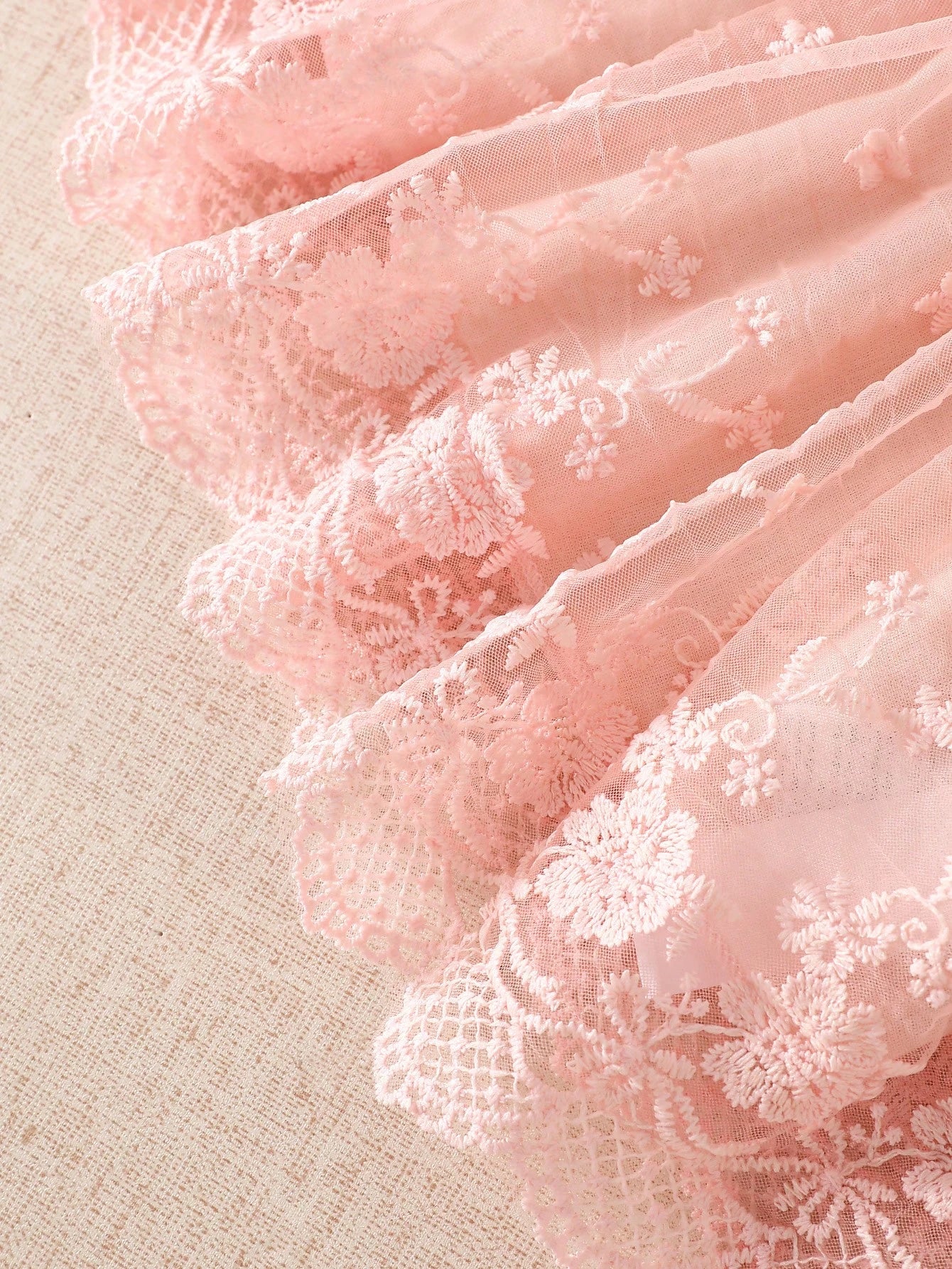 Newborn Baby Girl Dusty Pink Summer Cute Wedding Guest Mesh Sleeveless Dress With Headband Set 3D Embroidered Bow Ribbed Trim Elegant Outdoor Outfit