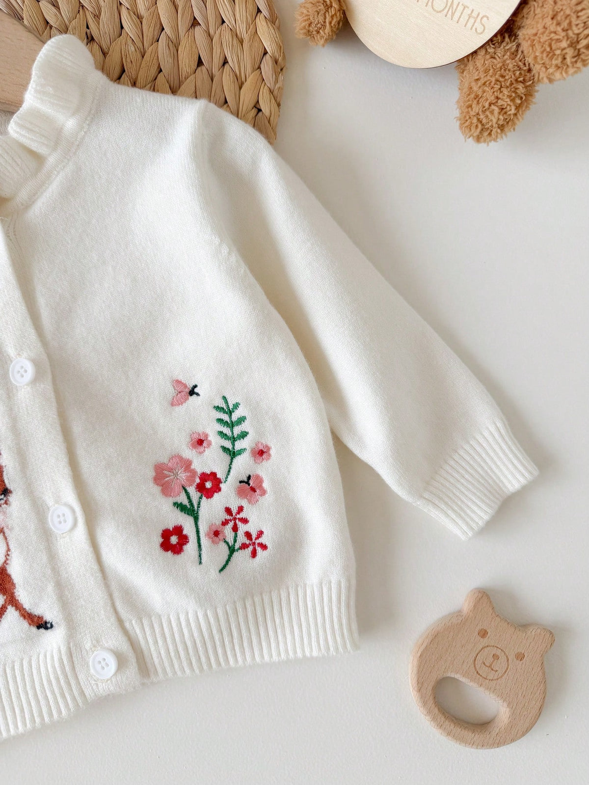 Newborn Baby Girl Loose Casual Minimalist Comfortable Deer Pattern Cardigan Baby Knitwear Autumn Sweater