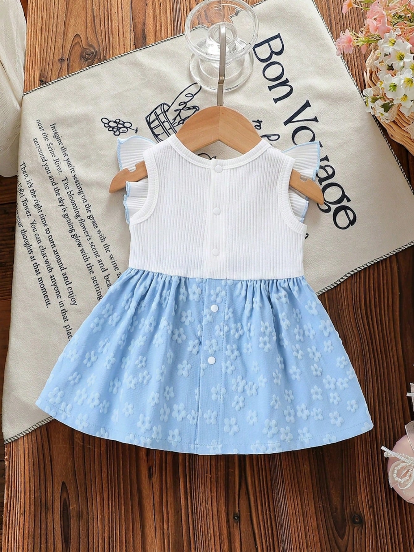 Newborn Baby Girl White Sleeveless Lace Collar Patchwork Pink Bow Dress New Elegant Retro Cute Fabric Comfortable