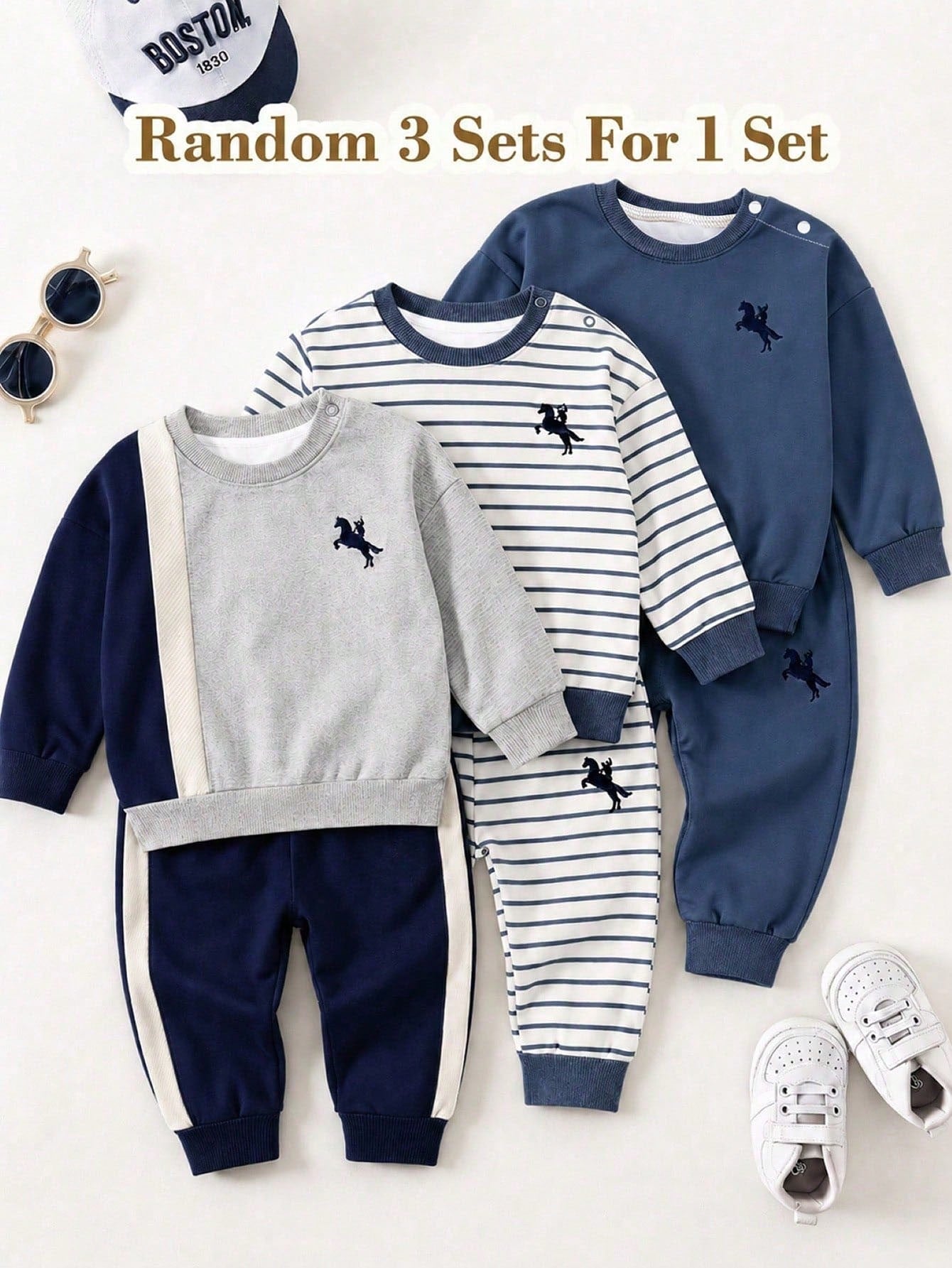 Newborn Baby Knight Pattern Long Sleeve Top And Pants Casual Daily Outfit Set