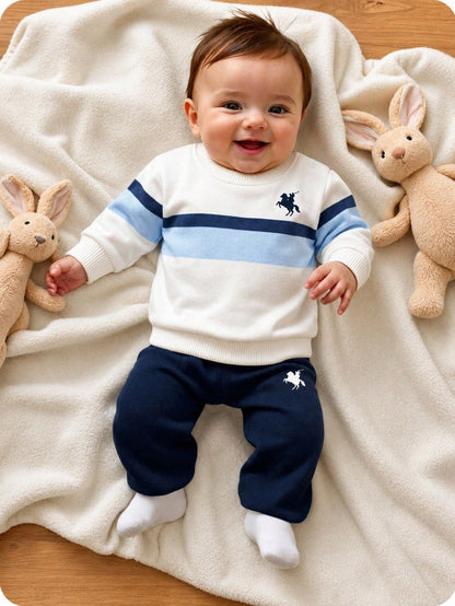 Newborn Baby Knight Pattern Long Sleeve Top And Pants Casual Daily Outfit Set