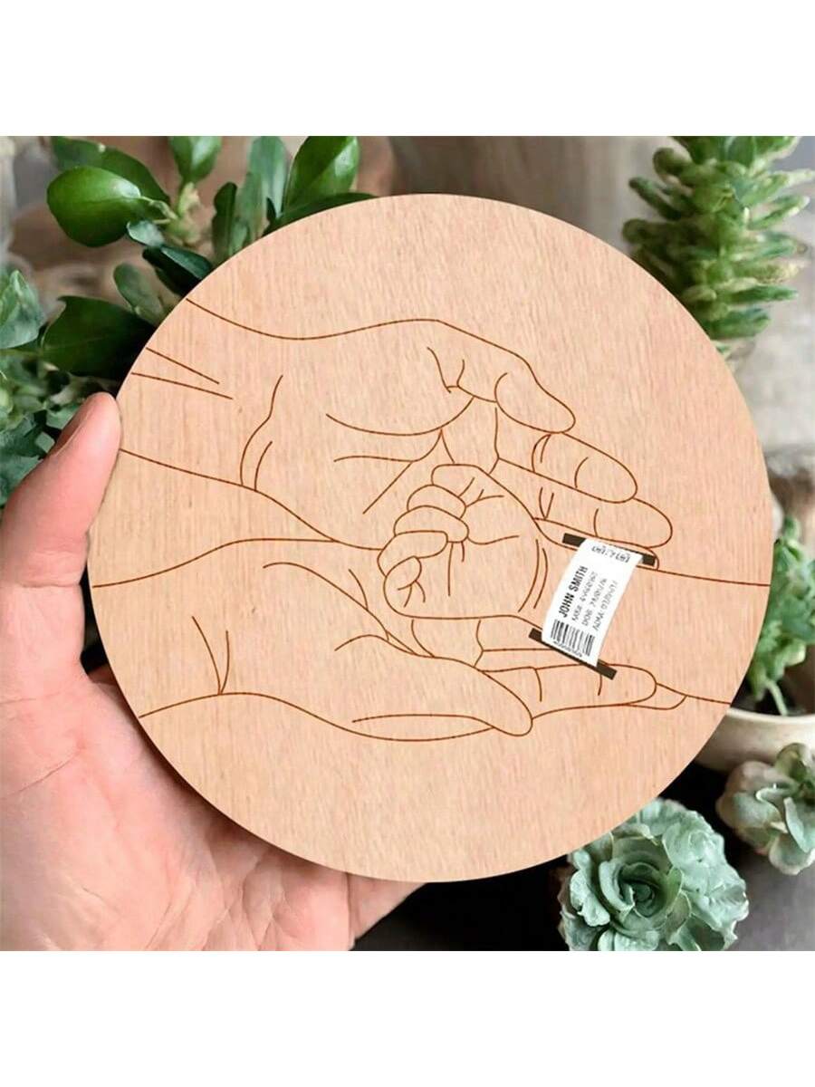 Newborn Hospital Bracelet Engraved Keepsake Holder, Personalized Baby Gift, Laser-Cut Wood Fiber Board, Memorial Pregnancy Wristband