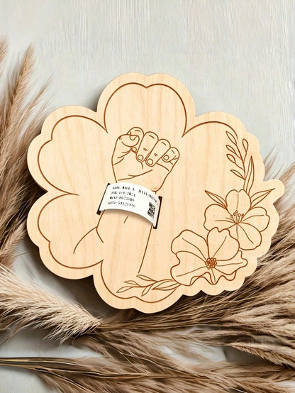 Newborn Hospital Wristband Engraved Keepsake Holder, Personalized Baby Gift, Laser Cut Wood Fiber Board, Pregnancy Commemorative Wristband
