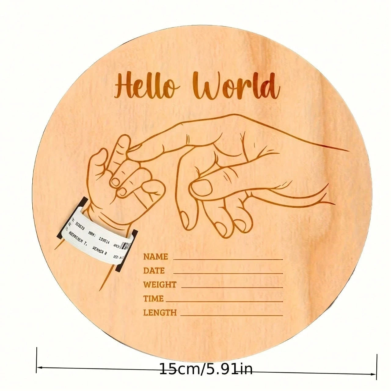 Newborn Hospital Wristband Engraved Keepsake Holder, Personalized Baby Gift, Laser Cut Wood Fiber Board, Pregnancy Commemorative Wristband