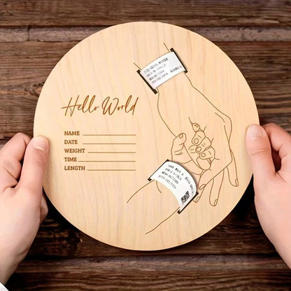 Newborn Hospital Wristband Engraved Keepsake Holder, Personalized Baby Gift, Laser Cut Wood Fiber Board, Pregnancy Commemorative Wristband