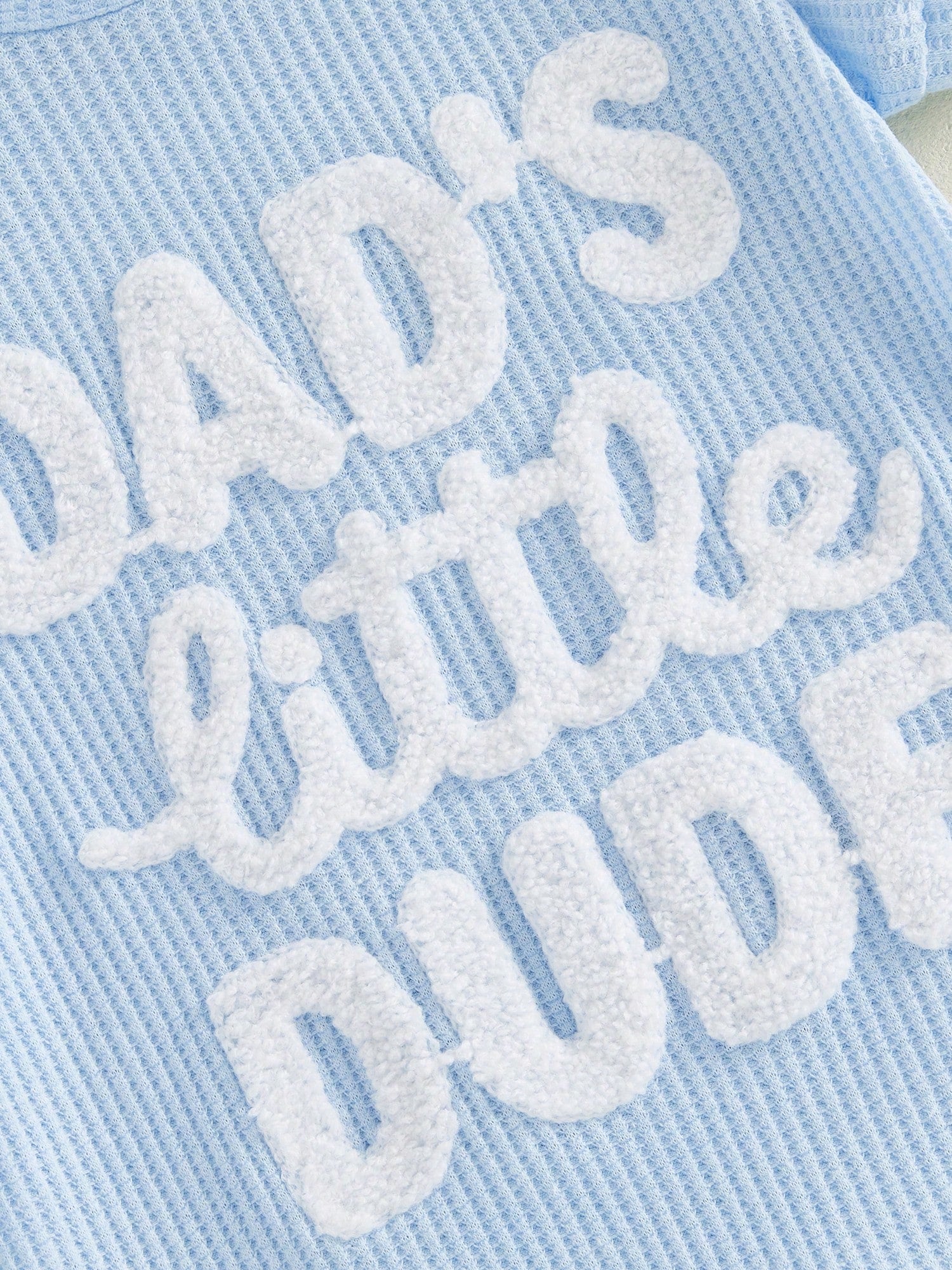 Newborn Infant Baby Boy Summer Jumpsuit Letter Embroidery Short Sleeve Crew Neck Romper Waffle Outfit