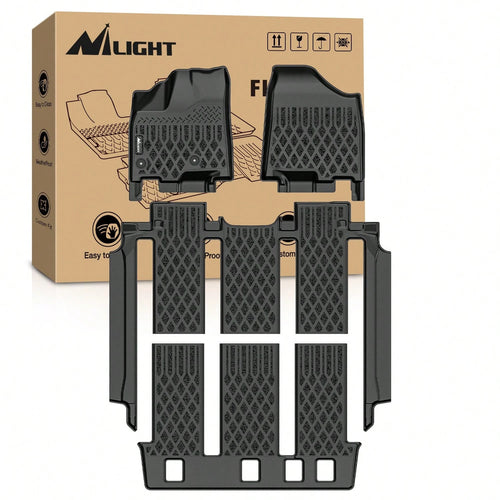 Nilight TPE Floor Mats Compatible With Toyota Sienna 7 Seat 2013-2018| (Without Center Console Only) 2013 2014 2015 2016 2017 2018 2019 2020 All Weather Custom Fit Heavy Duty Floor Liners 2021-2024 S