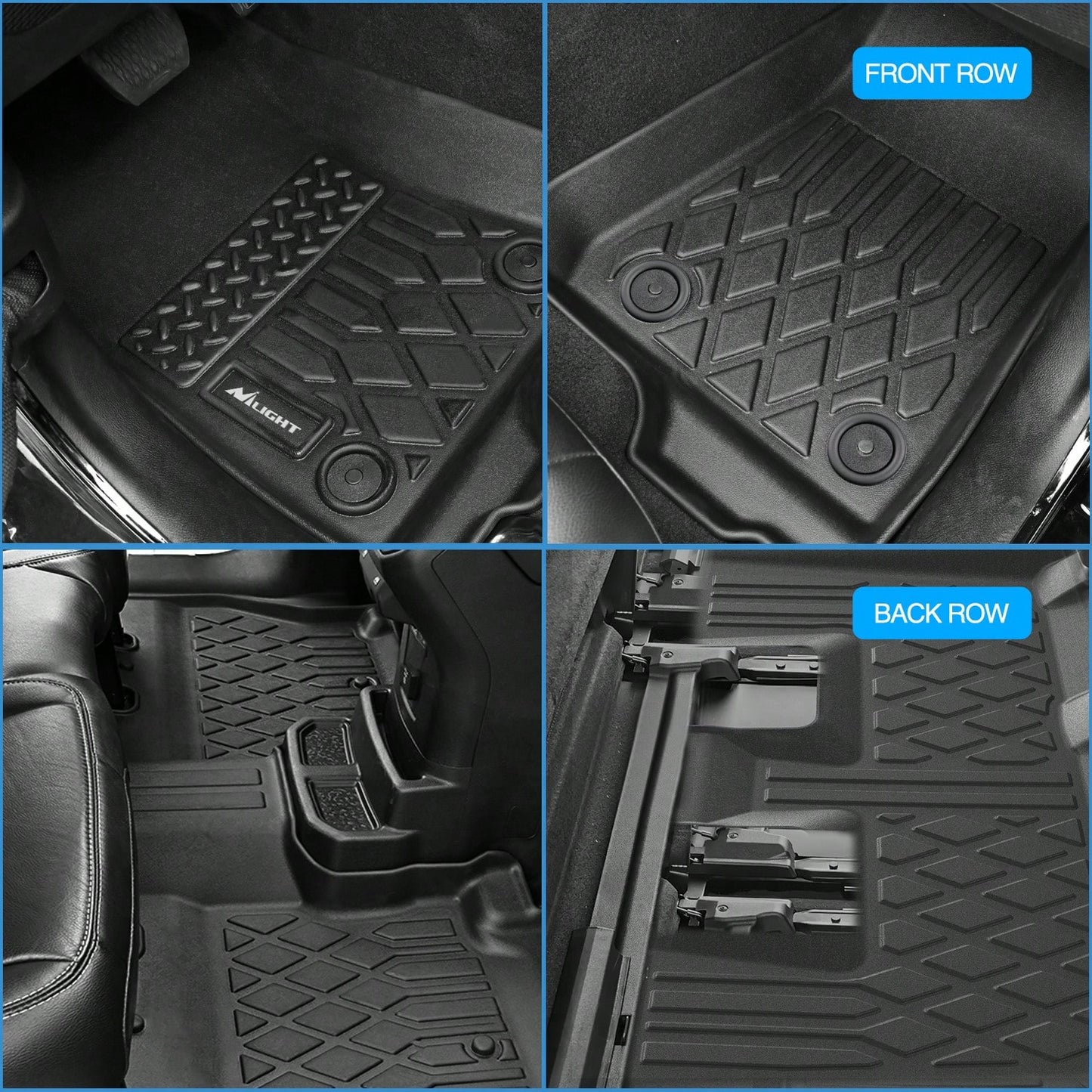 Nilight TPE Floor Mats Compatible With Toyota Sienna 7 Seat 2013-2018| (Without Center Console Only) 2013 2014 2015 2016 2017 2018 2019 2020 All Weather Custom Fit Heavy Duty Floor Liners 2021-2024 S