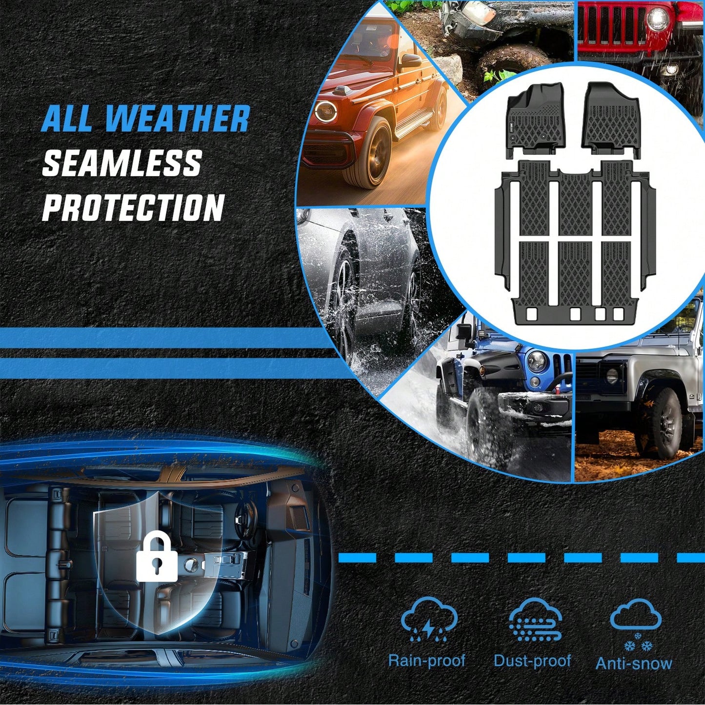 Nilight TPE Floor Mats Compatible With Toyota Sienna 7 Seat 2013-2018| (Without Center Console Only) 2013 2014 2015 2016 2017 2018 2019 2020 All Weather Custom Fit Heavy Duty Floor Liners 2021-2024 S