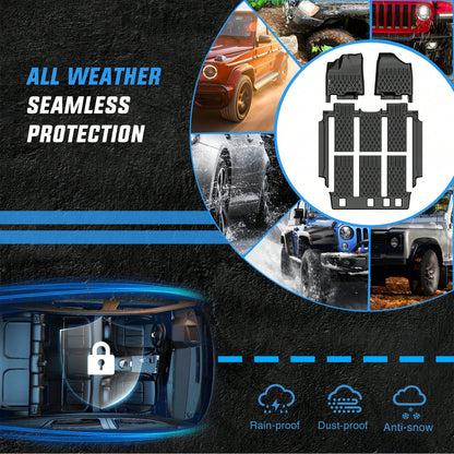 Nilight TPE Floor Mats Compatible With Toyota Sienna 7 Seat 2013-2018| (Without Center Console Only) 2013 2014 2015 2016 2017 2018 2019 2020 All Weather Custom Fit Heavy Duty Floor Liners 2021-2024 S