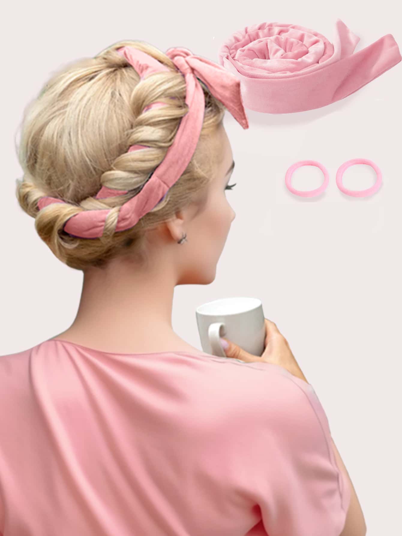No-Heat Curling Hair Band, No-Heat Curling Hair Scrunchie, Sleep Curling Hair Band, Natural Soft Wave DIY Curling Styling Tool, Curling Iron, No-Heat Curling, Curling Iron, Hair Salon Beauty Products