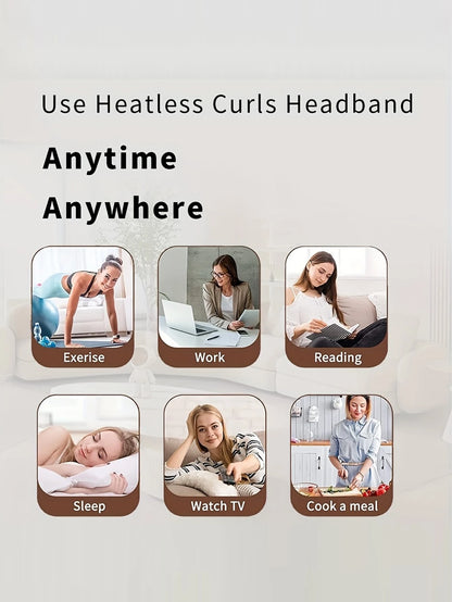 No-Heat Curling Hair Band, No-Heat Curling Hair Scrunchie, Sleep Curling Hair Band, Natural Soft Wave DIY Curling Styling Tool, Curling Iron, No-Heat Curling, Curling Iron, Hair Salon Beauty Products
