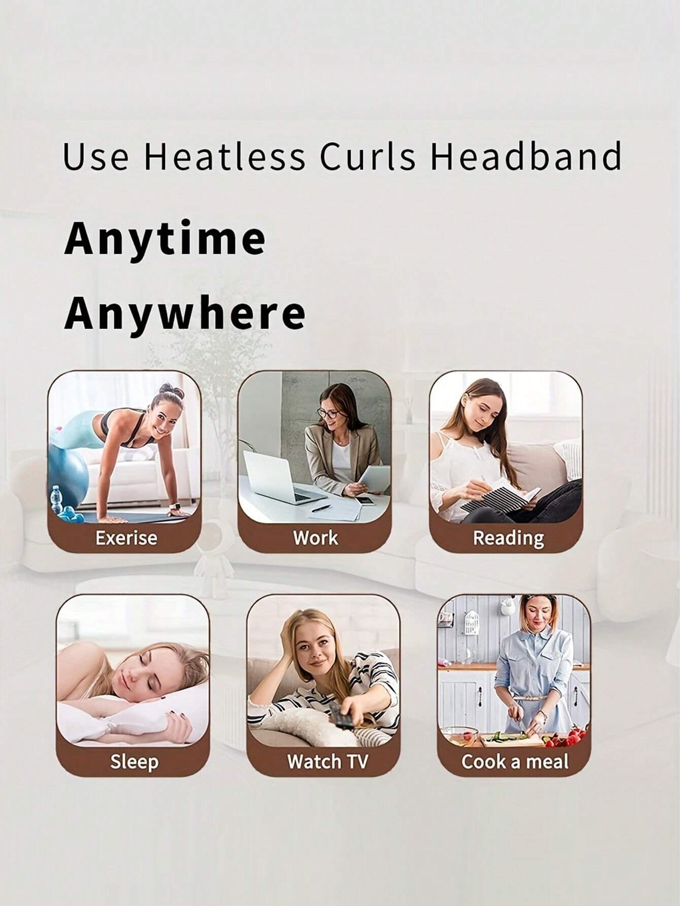 No-Heat Curling Hair Band, No-Heat Curling Hair Tie, Sleep Curling Hair Band, Natural Soft Wave DIY Curling Styling Tool, Curling Iron, No-Heat Curling, Curling Iron, Hair Products And Accessories, Su