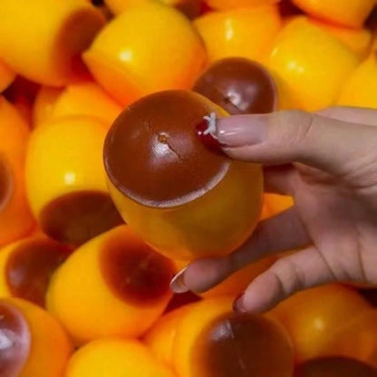 Non‑Rebound Slow Caramel Pudding Stress Ball, Soft Crispy Bead Filled Sticky Silicone Squeeze Toy, Realistic Food Dessert Handmade Fidget Toy Adult Anxiety Relief & Party Favors