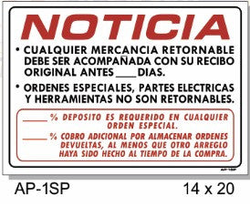 NOTICE ALL RETURNS  ORIGINAL INVOICE
