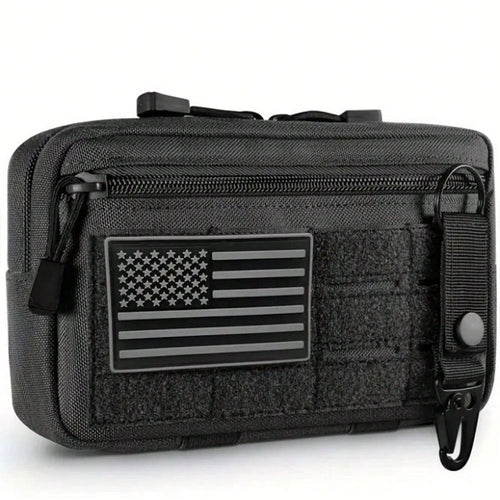 NYXIA Outdoor EDC Hunting Tool Kit, Multifunctional Camouflage Waist Bag, Nylon Portable Men's Waist Bag With American Flag Logo And Fixed Buckle