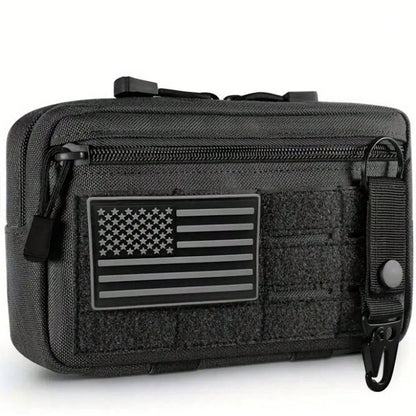 NYXIA Outdoor EDC Hunting Tool Kit, Multifunctional Camouflage Waist Bag, Nylon Portable Men's Waist Bag With American Flag Logo And Fixed Buckle