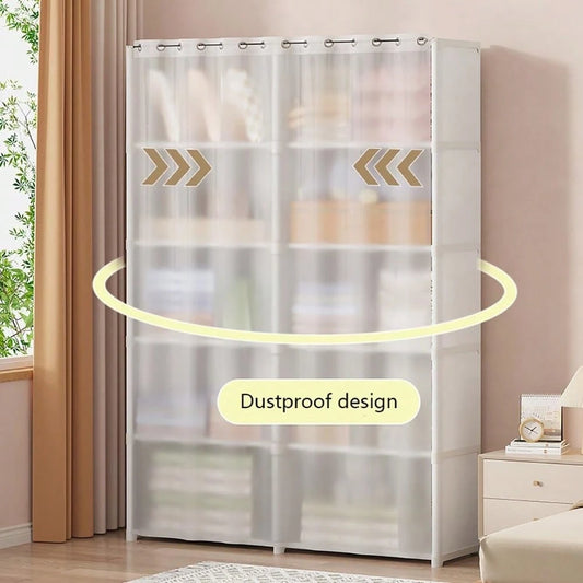 Oaoleer 1PC Portable Wardrobe Folding Wardrobe For Baby Room, Furniture Open Closets Living Room Cabinet Metal Clothes Closet Organizer System Wall Dresser